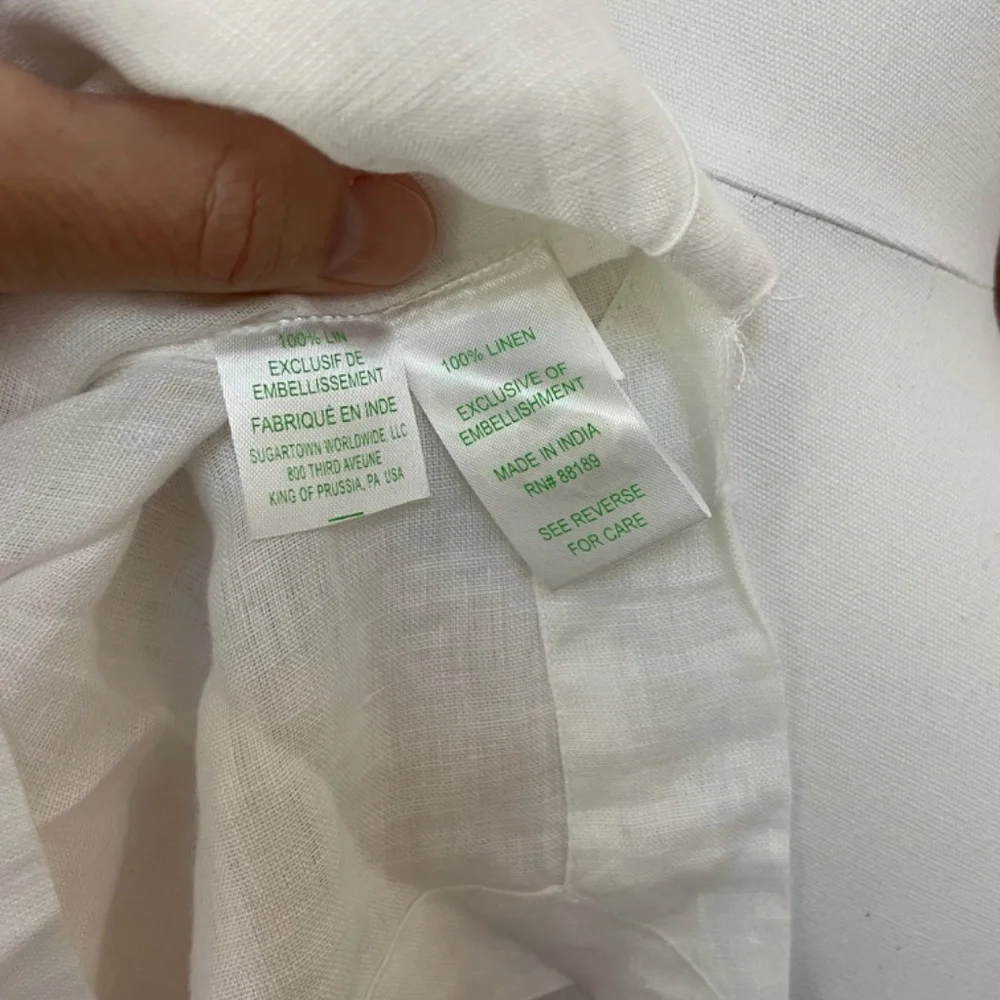 LILLY PULITZER White Linen Tunic NWT - size M - Picture 8 of 9